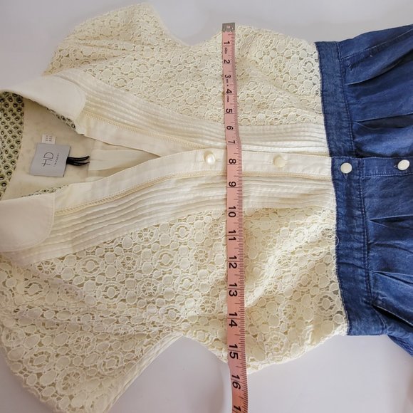 HD in Paris Dress, Cream Lace Bodice w/Chambrey Skirt, Size 2 - Picture 8 of 12